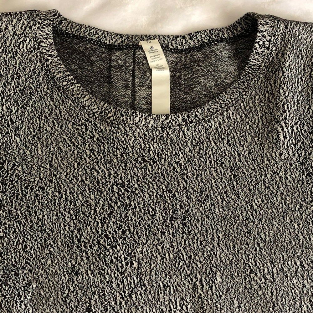 lululemon athletica Black & White Marled Crewneck Sweater